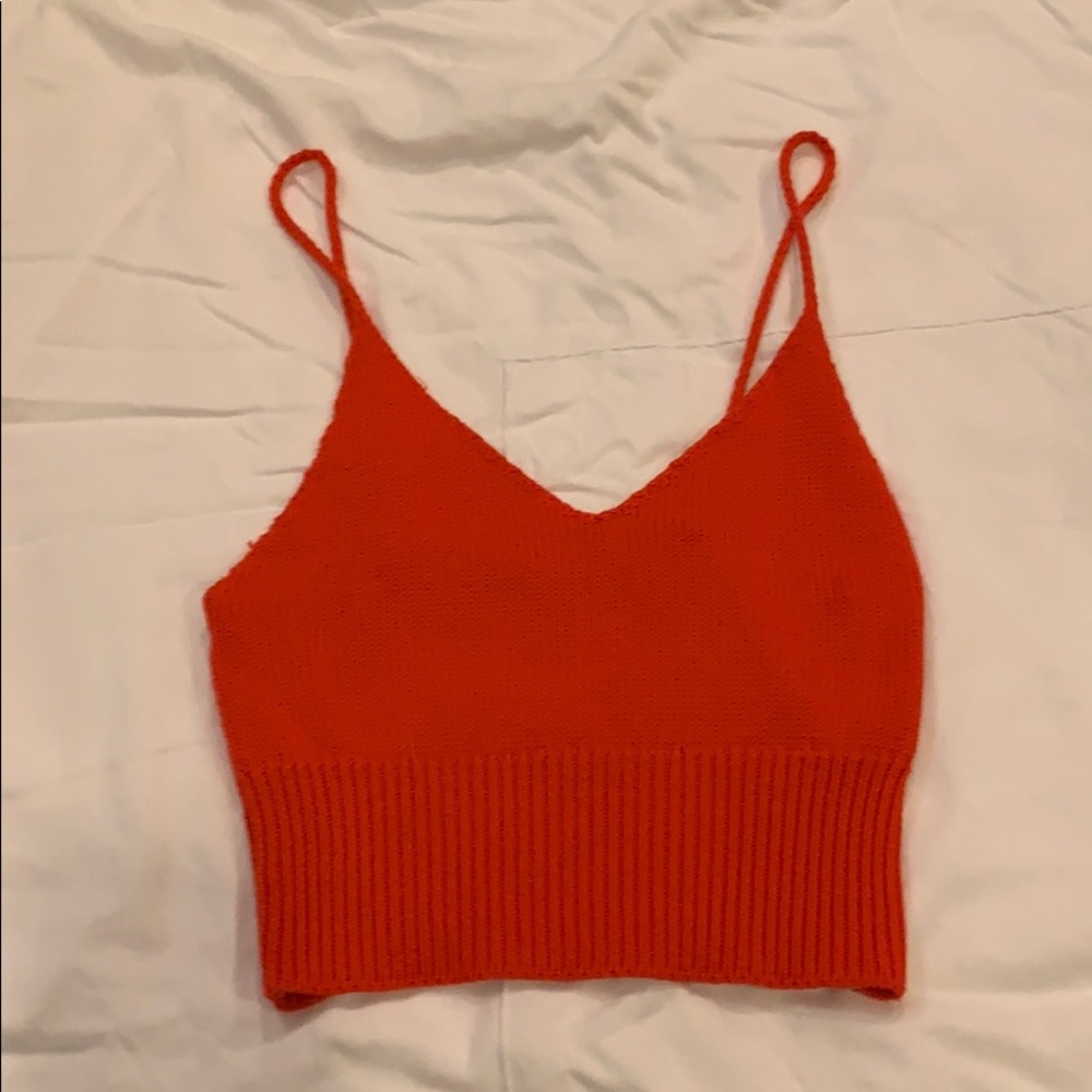 Orange crochet tank top